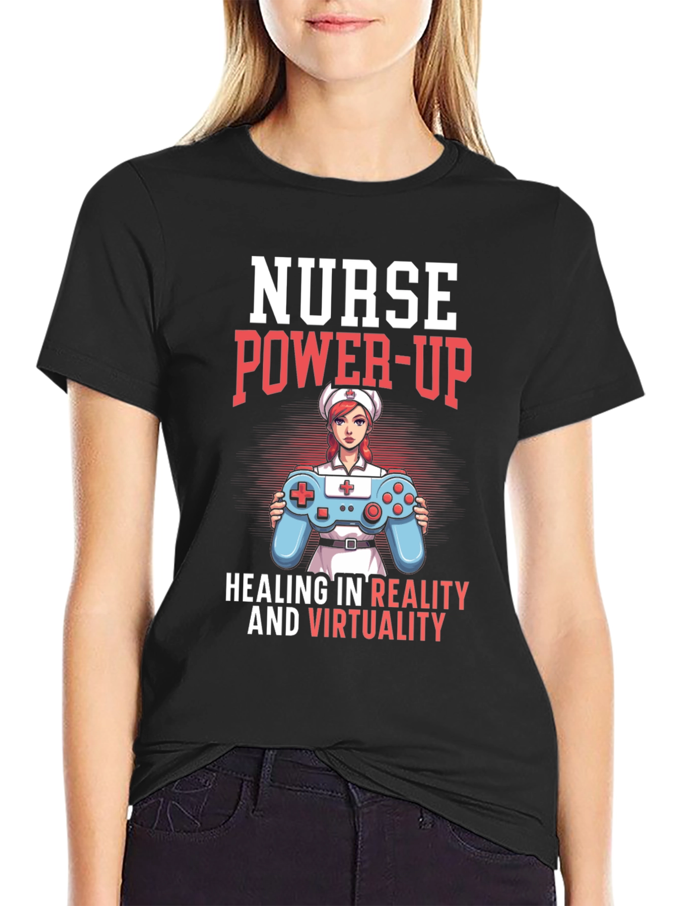Nurse Power-Up T-Shirt - Gaming & Healing