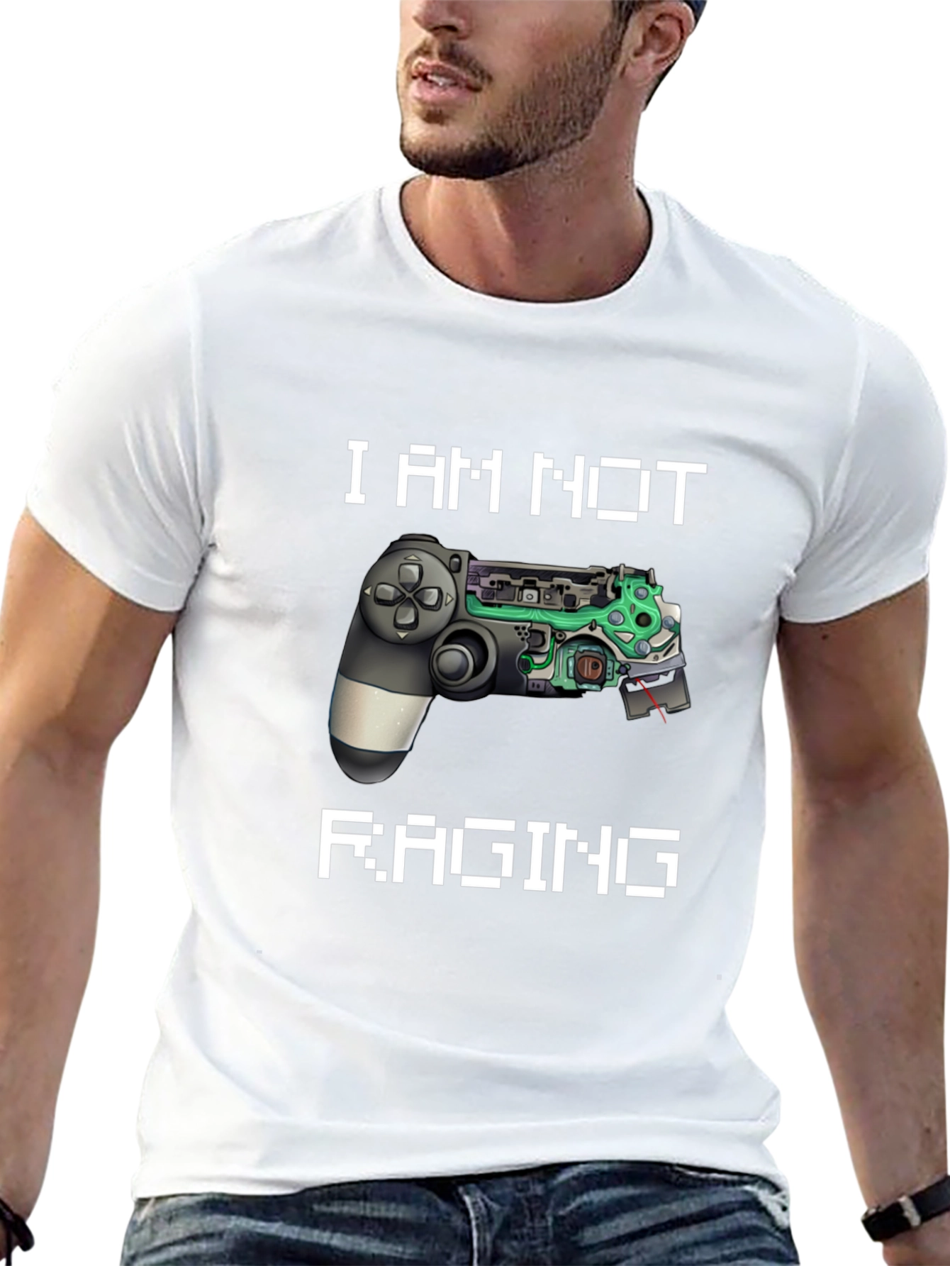 I Am Not Raging Gamer T-Shirt - Black