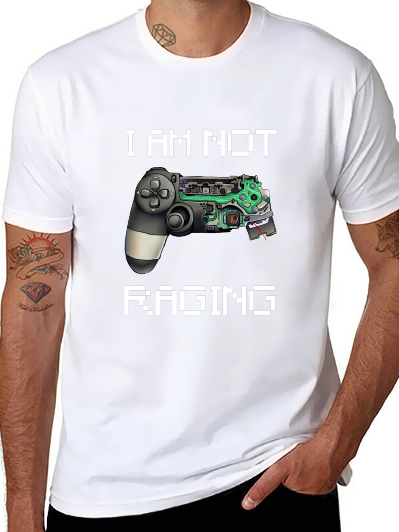 I Am Not Raging Gamer T-Shirt - Black