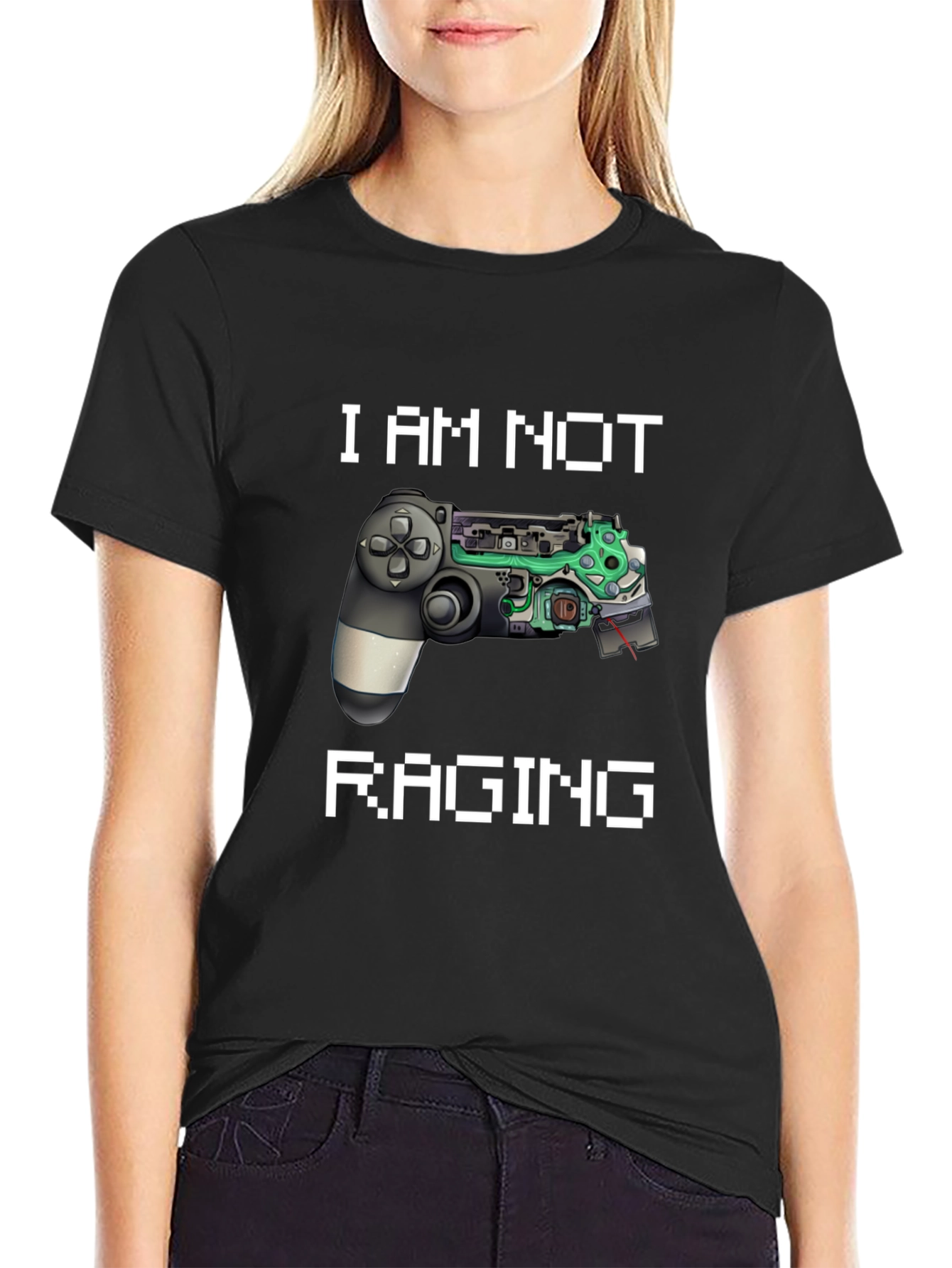 I Am Not Raging Gamer T-Shirt - Black
