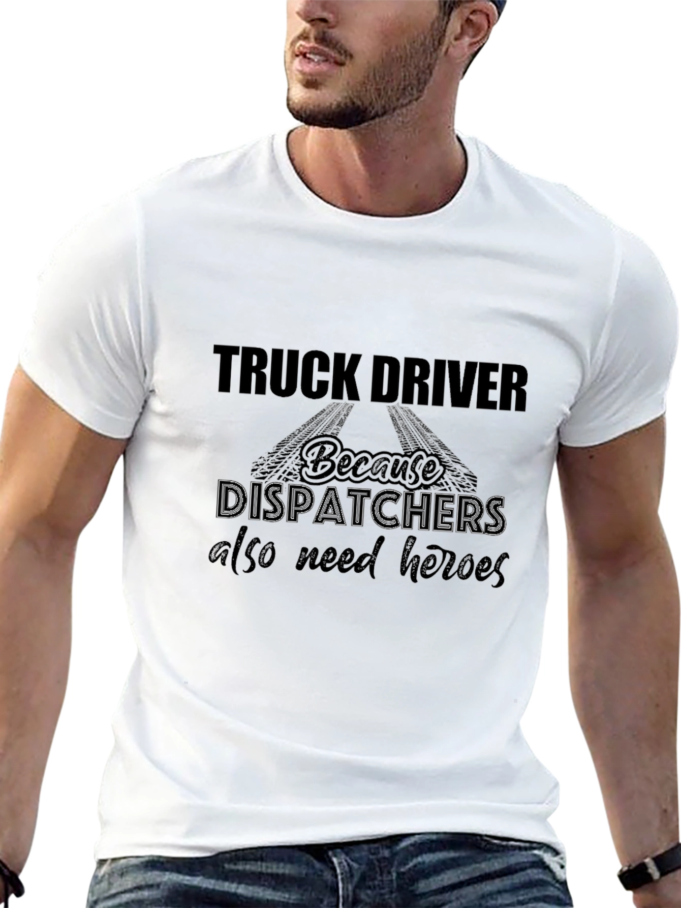 Truck Driver Heroes Black T-Shirt