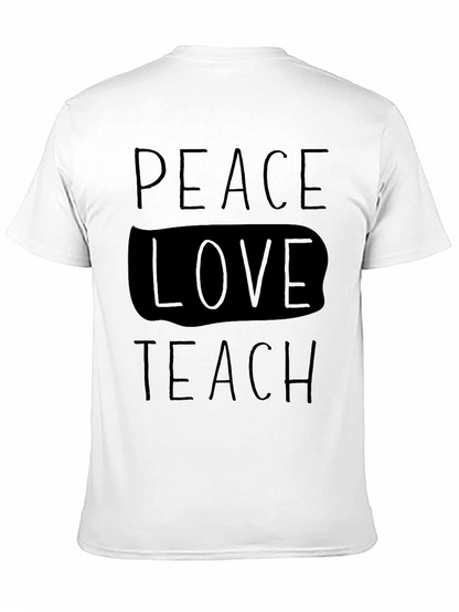 Peace Love Teach T-Shirt - Black
