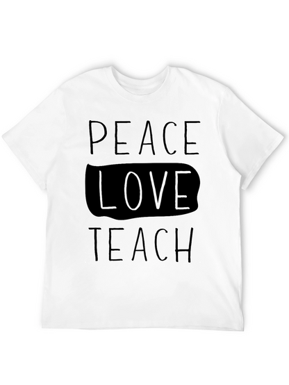 Peace Love Teach T-Shirt - Black