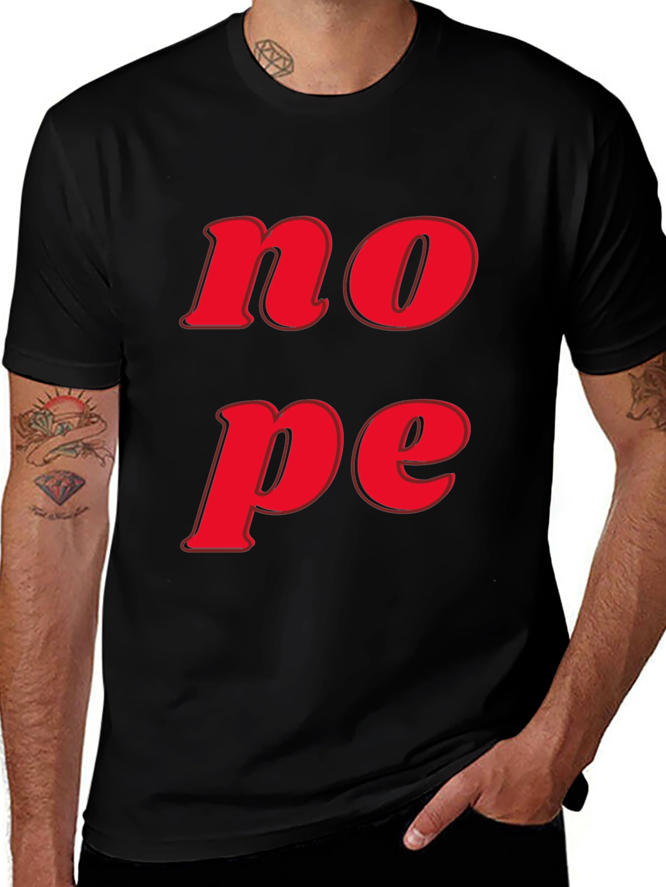 Nope Graphic Tee - Casual Short Sleeve T-Shirt