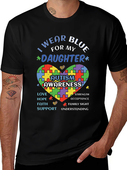 Autism Awareness T-Shirt - I Wear Blue For My Daughter