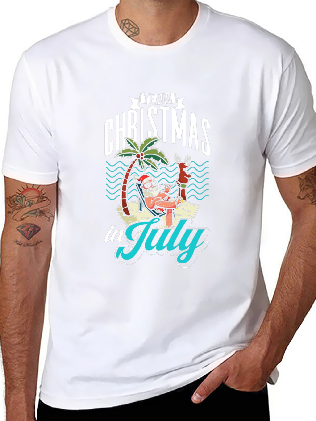 Team Christmas in July Black T-Shirt
