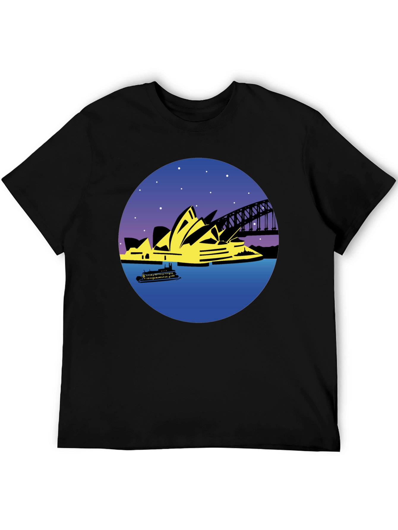 Sydney Opera House Graphic Tee - Black Cotton