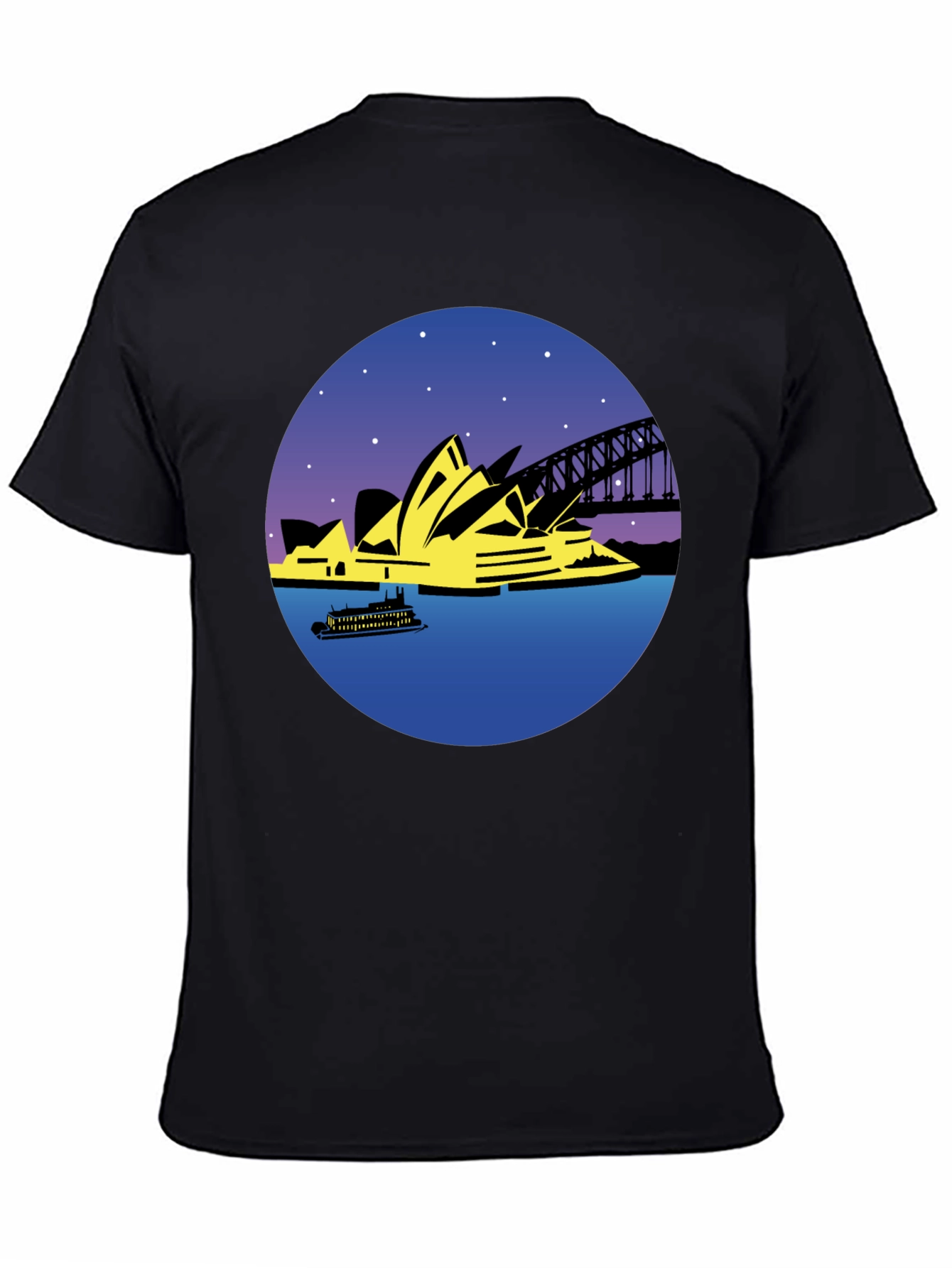 Sydney Opera House Graphic Tee - Black Cotton