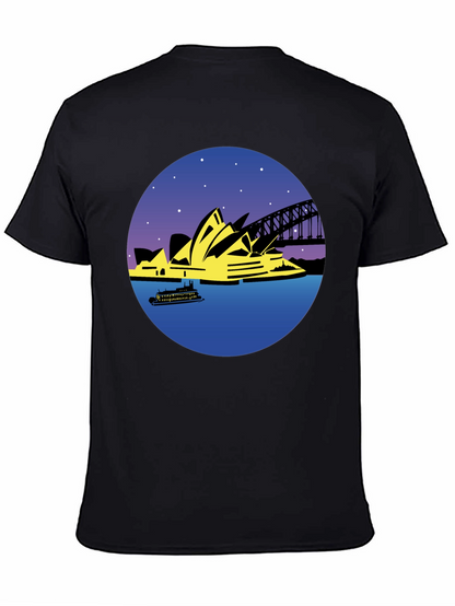 Sydney Opera House Graphic Tee - Black Cotton
