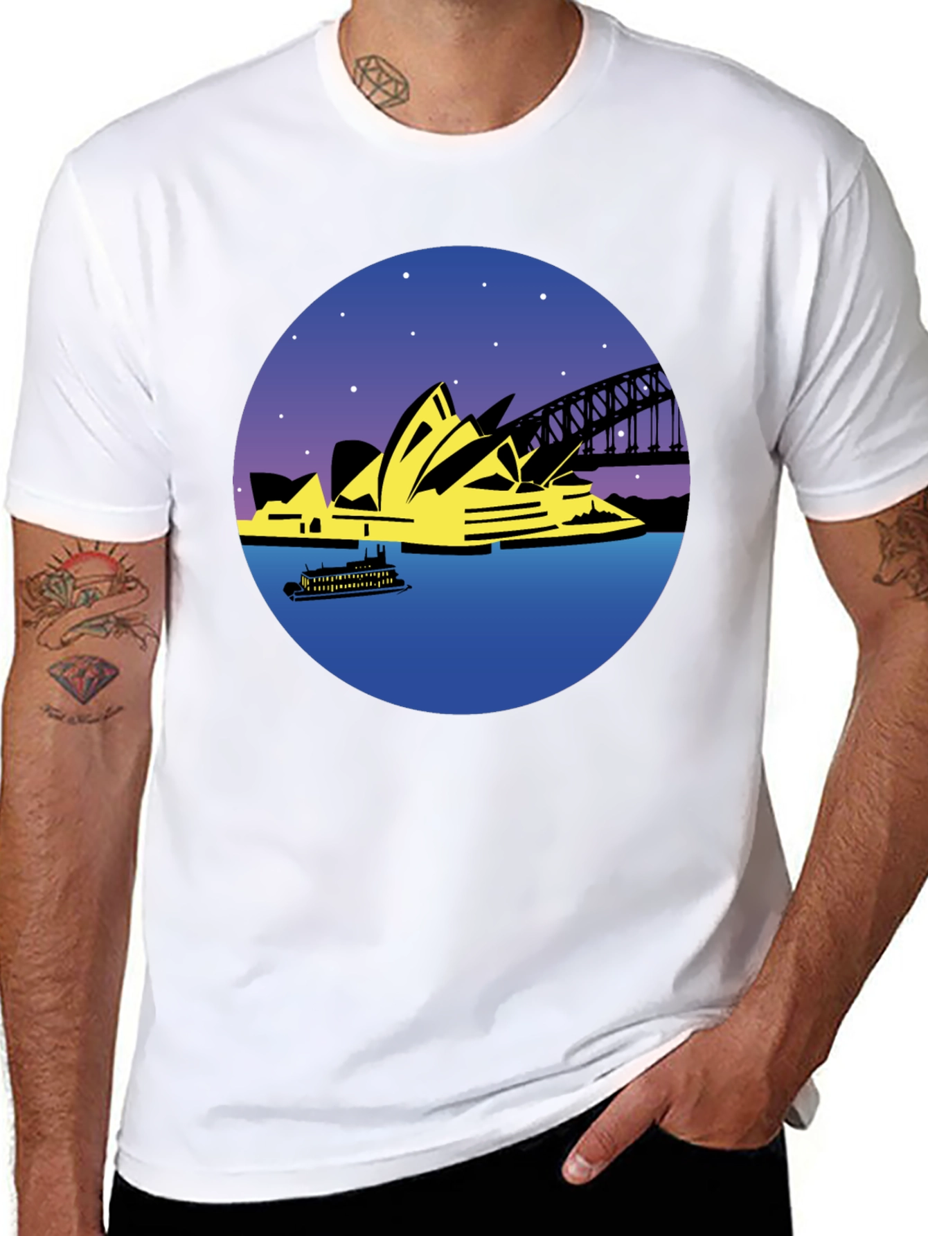 Sydney Opera House Graphic Tee - Black Cotton
