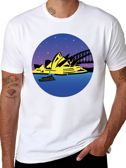Sydney Opera House Graphic Tee - Black Cotton