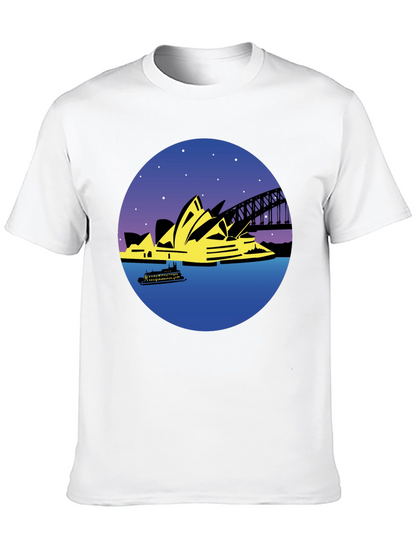 Sydney Opera House Graphic Tee - Black Cotton