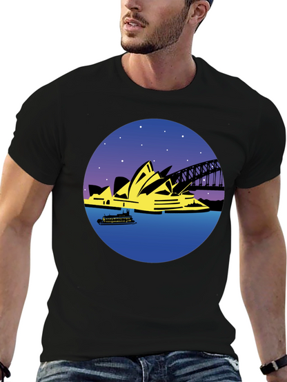 Sydney Opera House Graphic Tee - Black Cotton