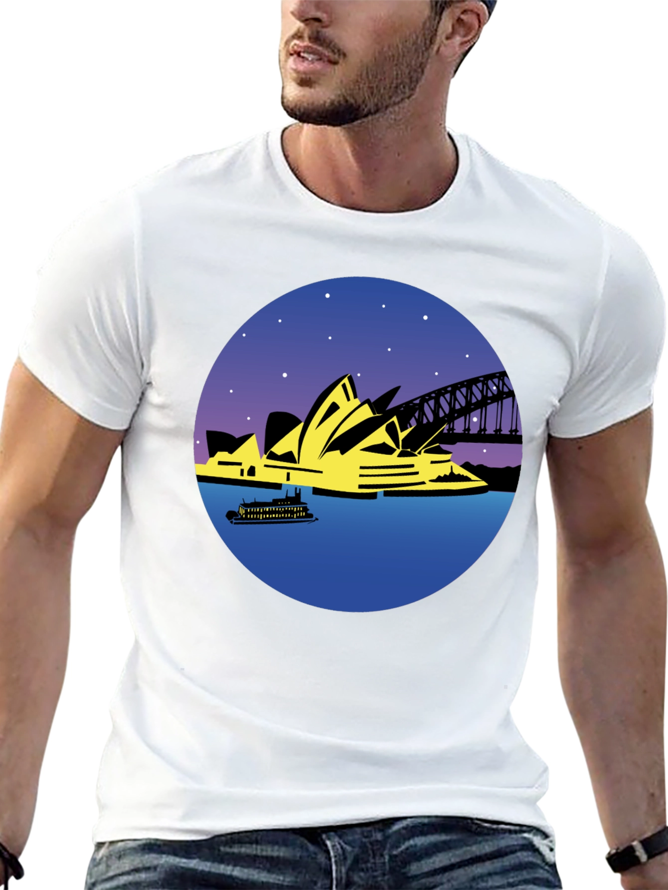 Sydney Opera House Graphic Tee - Black Cotton