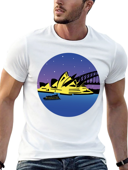 Sydney Opera House Graphic Tee - Black Cotton