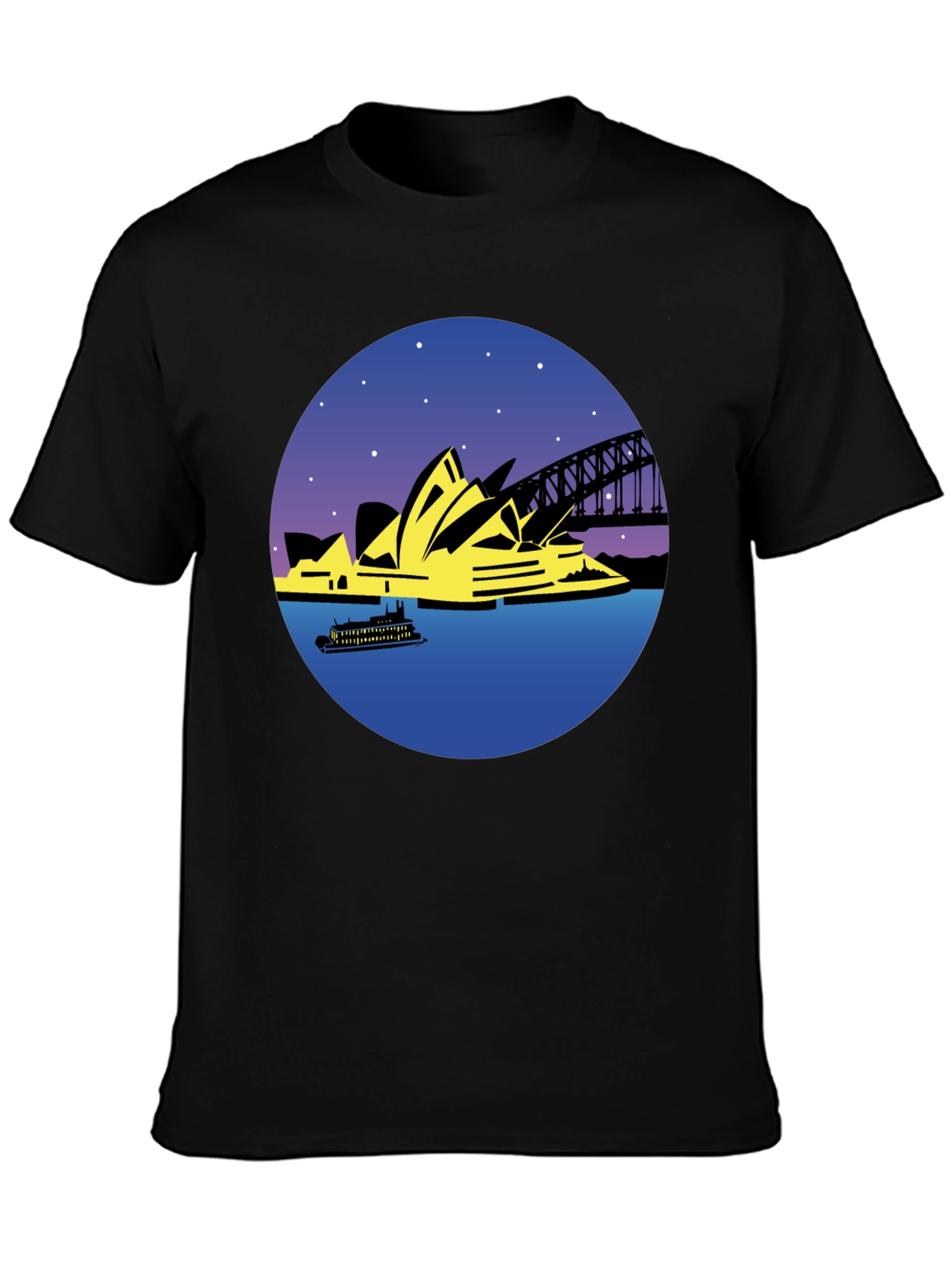 Sydney Opera House Graphic Tee - Black Cotton