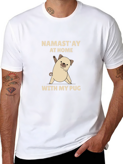Namastay at Home With My Pug Black T-Shirt