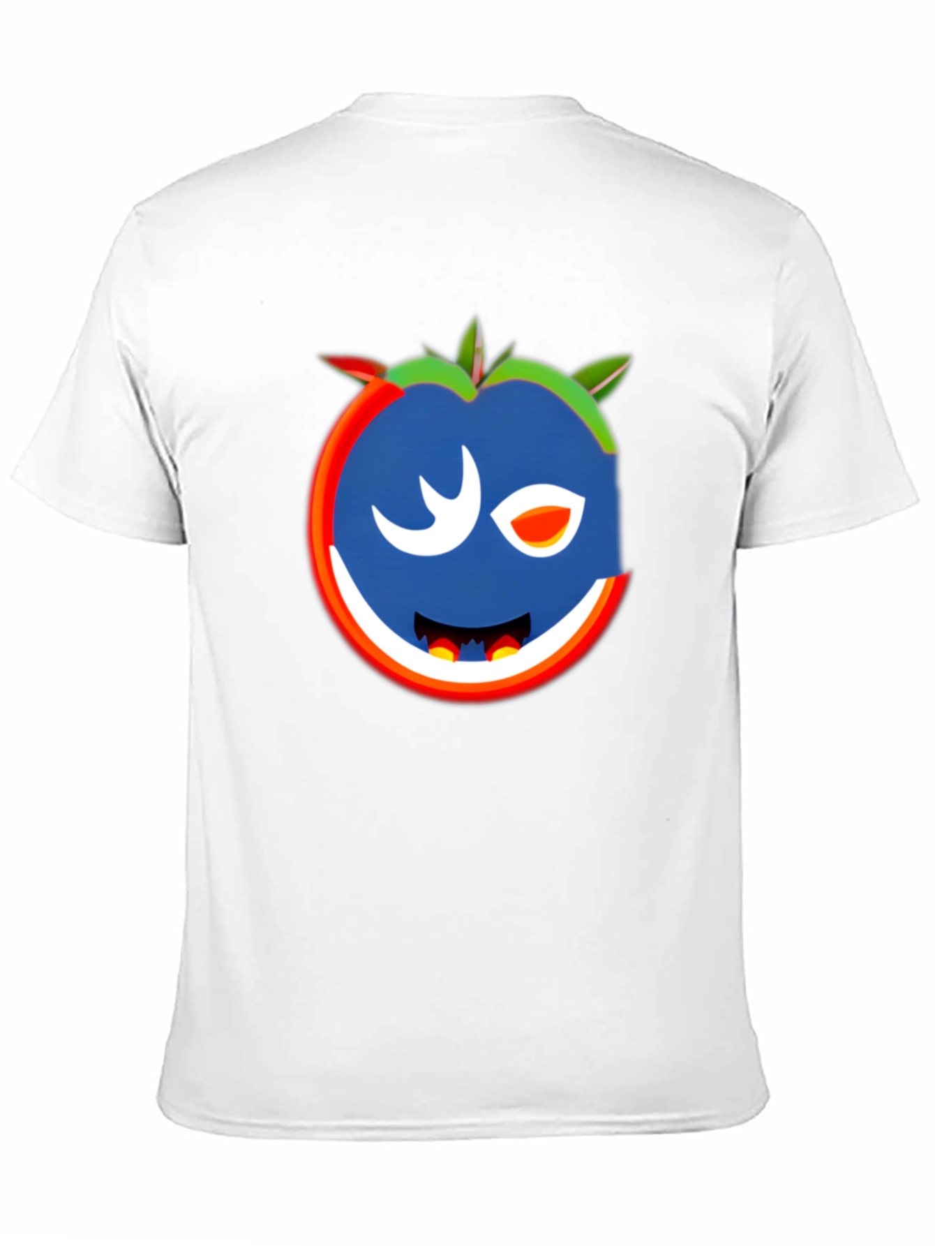 Whimsical Wink Tomato Graphic Tee - Black Cotton Blend