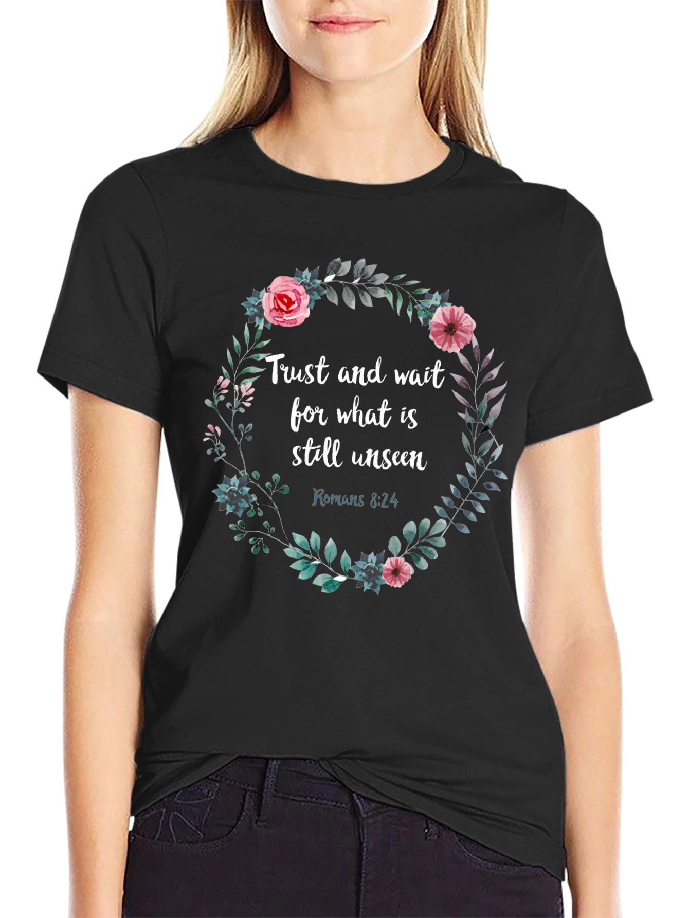 Trust & Wait Floral Graphic Tee