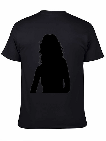 Mens Black T-Shirt with Silhouette Design