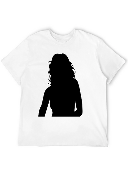 Mens Black T-Shirt with Silhouette Design