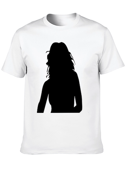 Mens Black T-Shirt with Silhouette Design
