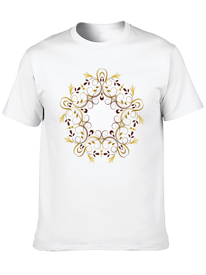 Black Tee with Gold Swirl Graphic