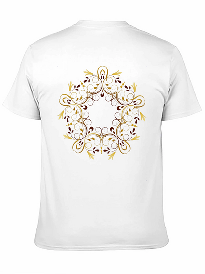 Black Tee with Gold Swirl Graphic