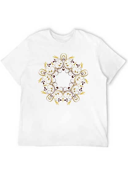 Black Tee with Gold Swirl Graphic