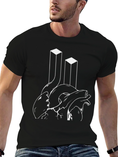 Heart & Towers Graphic Black T-Shirt