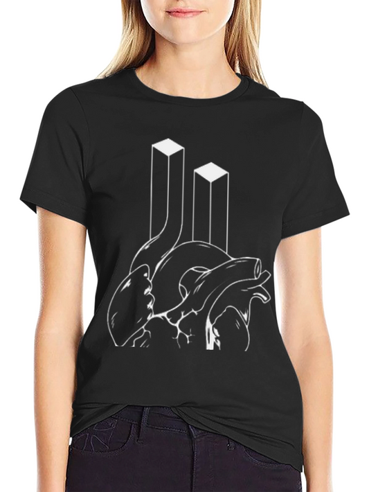 Heart & Towers Graphic Black T-Shirt