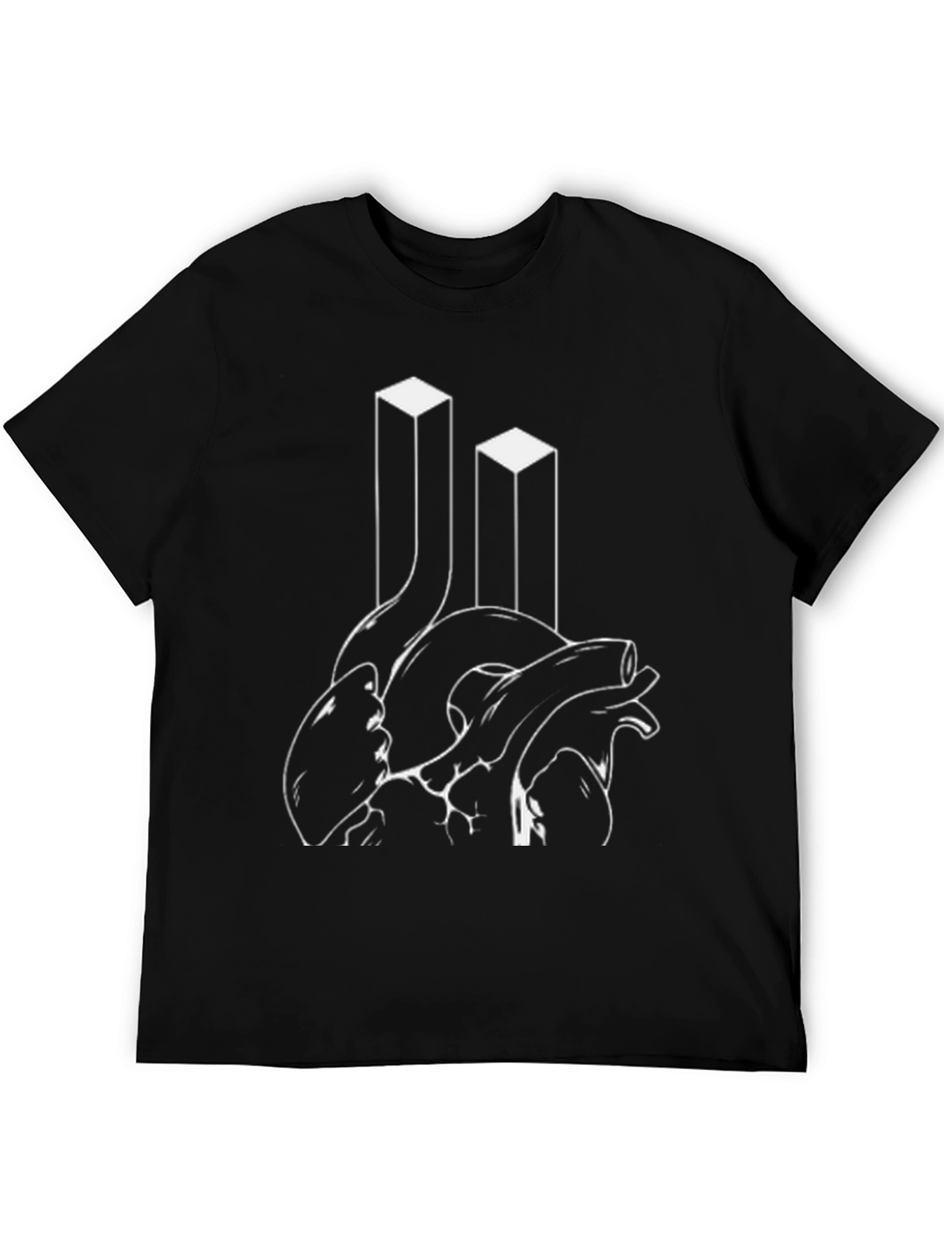 Heart & Towers Graphic Black T-Shirt