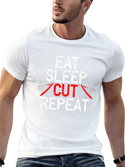 Eat Sleep Cut Repeat T-Shirt Barber Hairdresser