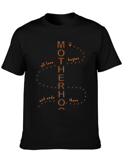 Motherhood Graphic Tee - All Love Begins There T-Shirt