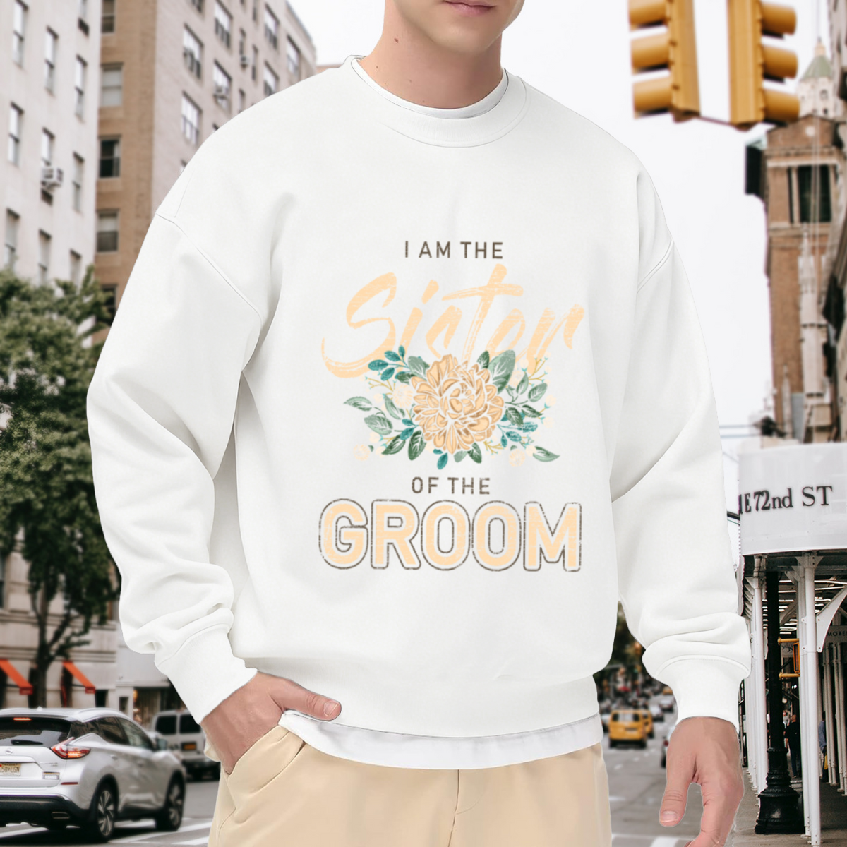 Sister of the Groom Sweatshirt - Floral Wedding Crewneck, Bridal Party Gift Pullover, Engagement Bachelorette Sweatshirt, Wedding Rehearsal Top
