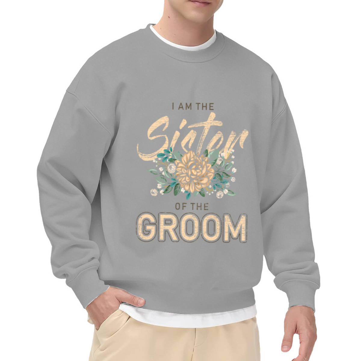 Sister of the Groom Sweatshirt - Floral Wedding Crewneck, Bridal Party Gift Pullover, Engagement Bachelorette Sweatshirt, Wedding Rehearsal Top