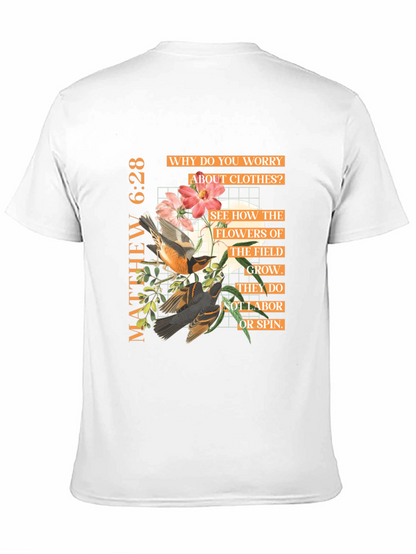 Matthew 6:28 Graphic Tee - Inspirational Bible Verse T-Shirt