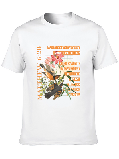 Matthew 6:28 Graphic Tee - Inspirational Bible Verse T-Shirt