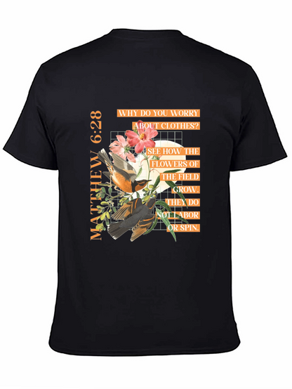 Matthew 6:28 Graphic Tee - Inspirational Bible Verse T-Shirt