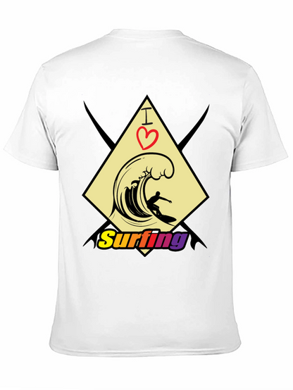 I Love Surfing Black T-Shirt - Stylish Graphic Tee