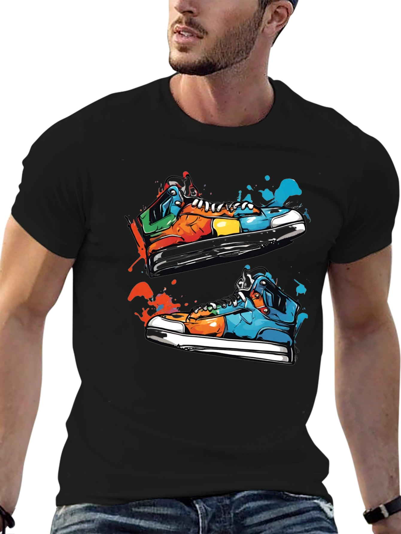 Sneaker Art Black T-Shirt