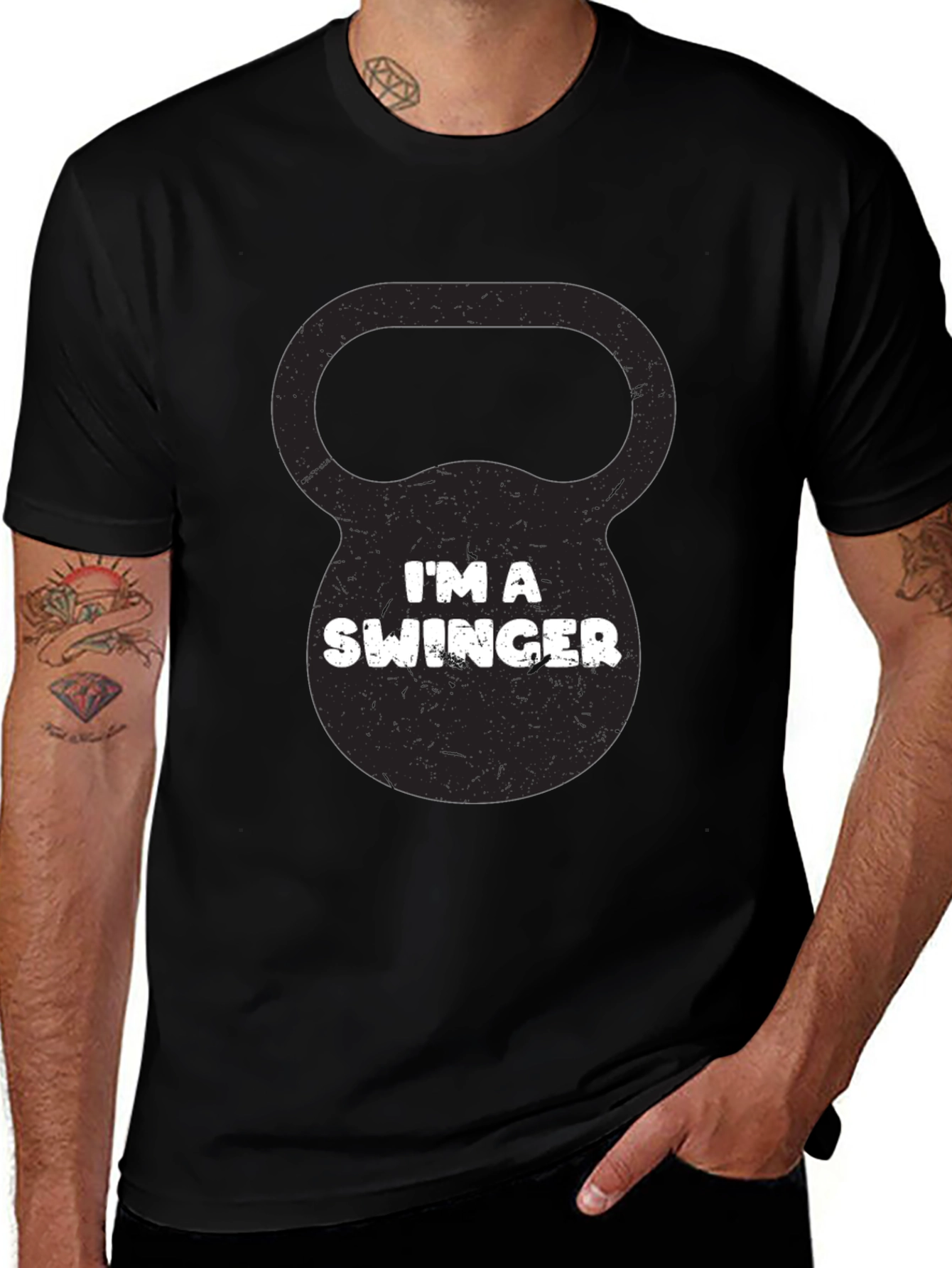 Im a Swinger Kettlebell Black Graphic Tee