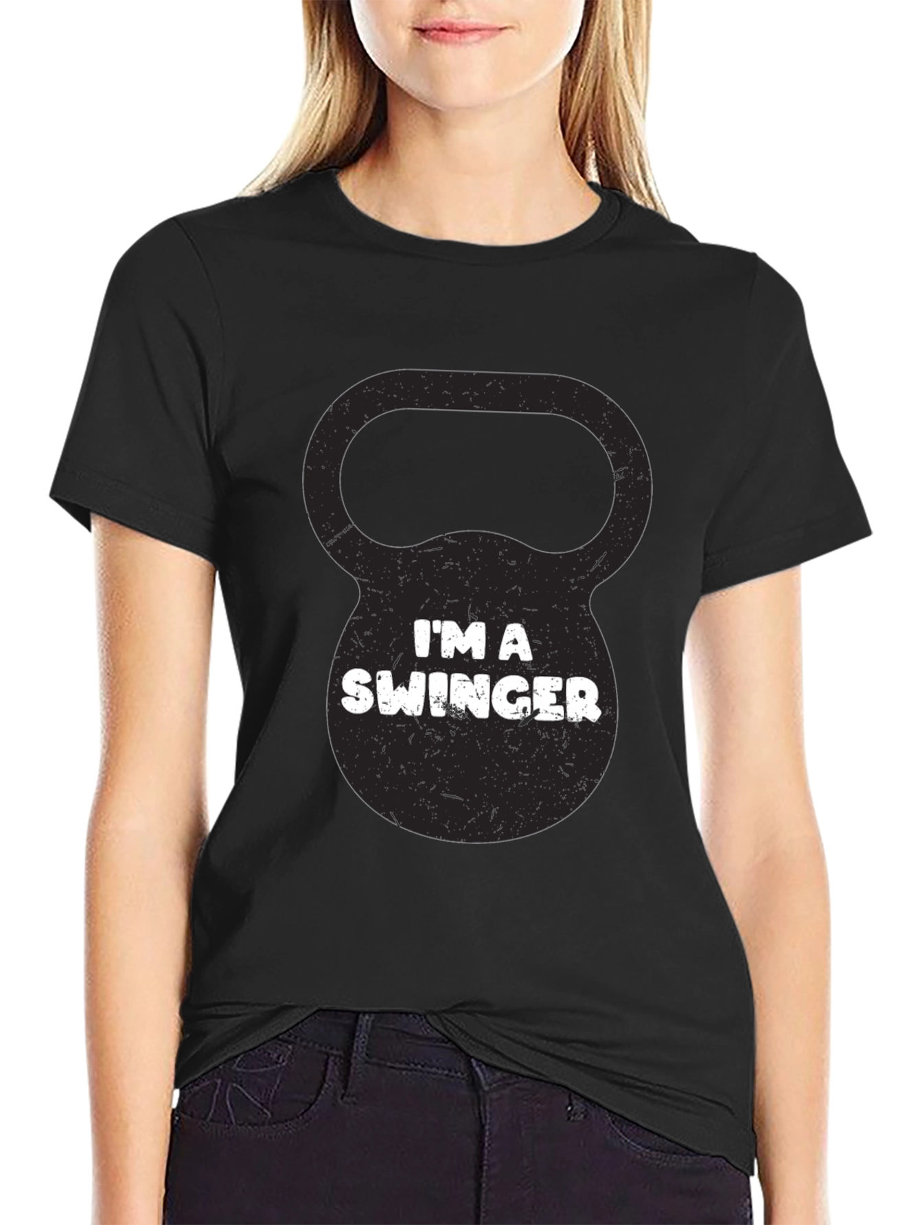 Im a Swinger Kettlebell Black Graphic Tee