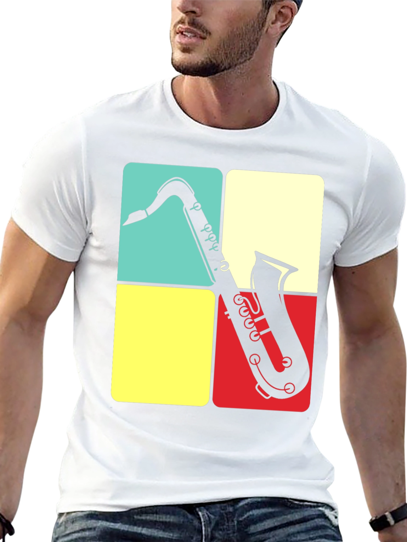 Saxophone Graphic Tee | Retro Musical Shirt