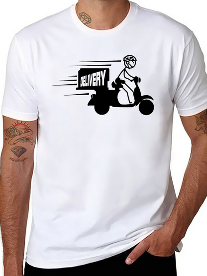 Delivery Rider T-Shirt - Black Graphic Tee