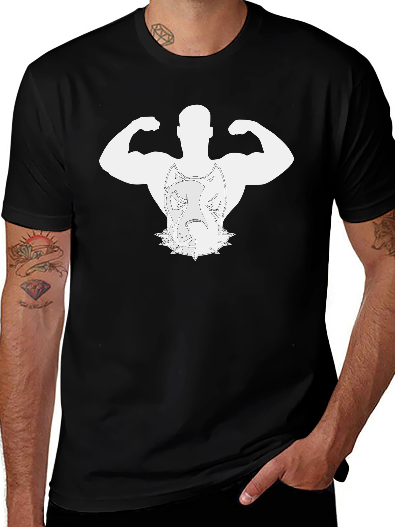Pitbull Bodybuilder Black T-Shirt