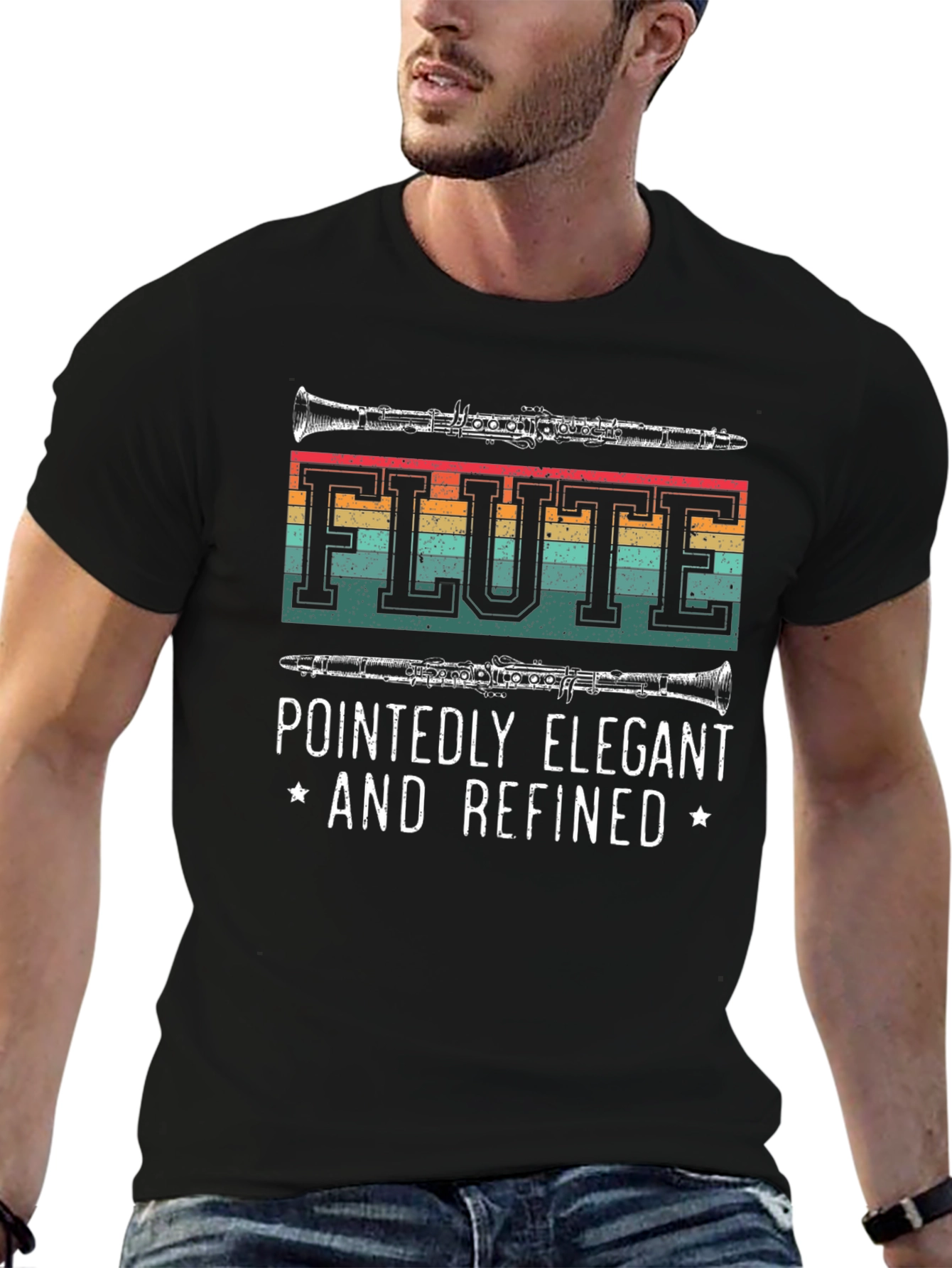 Flute Player T-Shirt - Pointedly Elegant & Refined