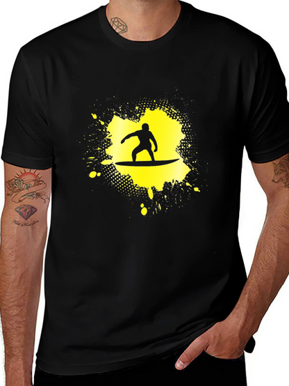 Surfer Graphic Black T-Shirt