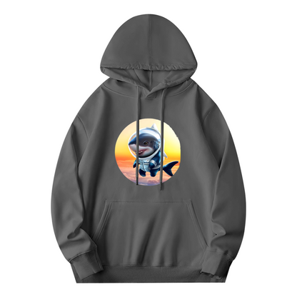 Unisex Graphic Hoodie - Circular Graphic Shark