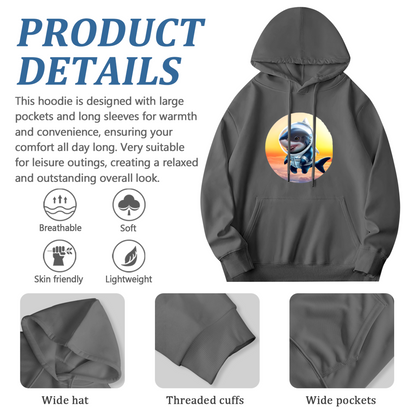 Unisex Graphic Hoodie - Circular Graphic Shark